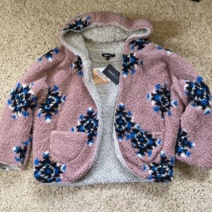 Sweet Rain brand fleece reversible hooded jacket size small